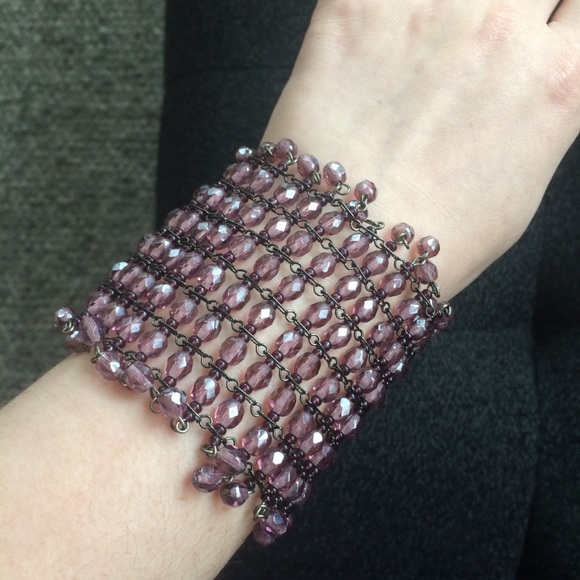 Very pretty light purple beaded bracelet - Picture 1 of 8